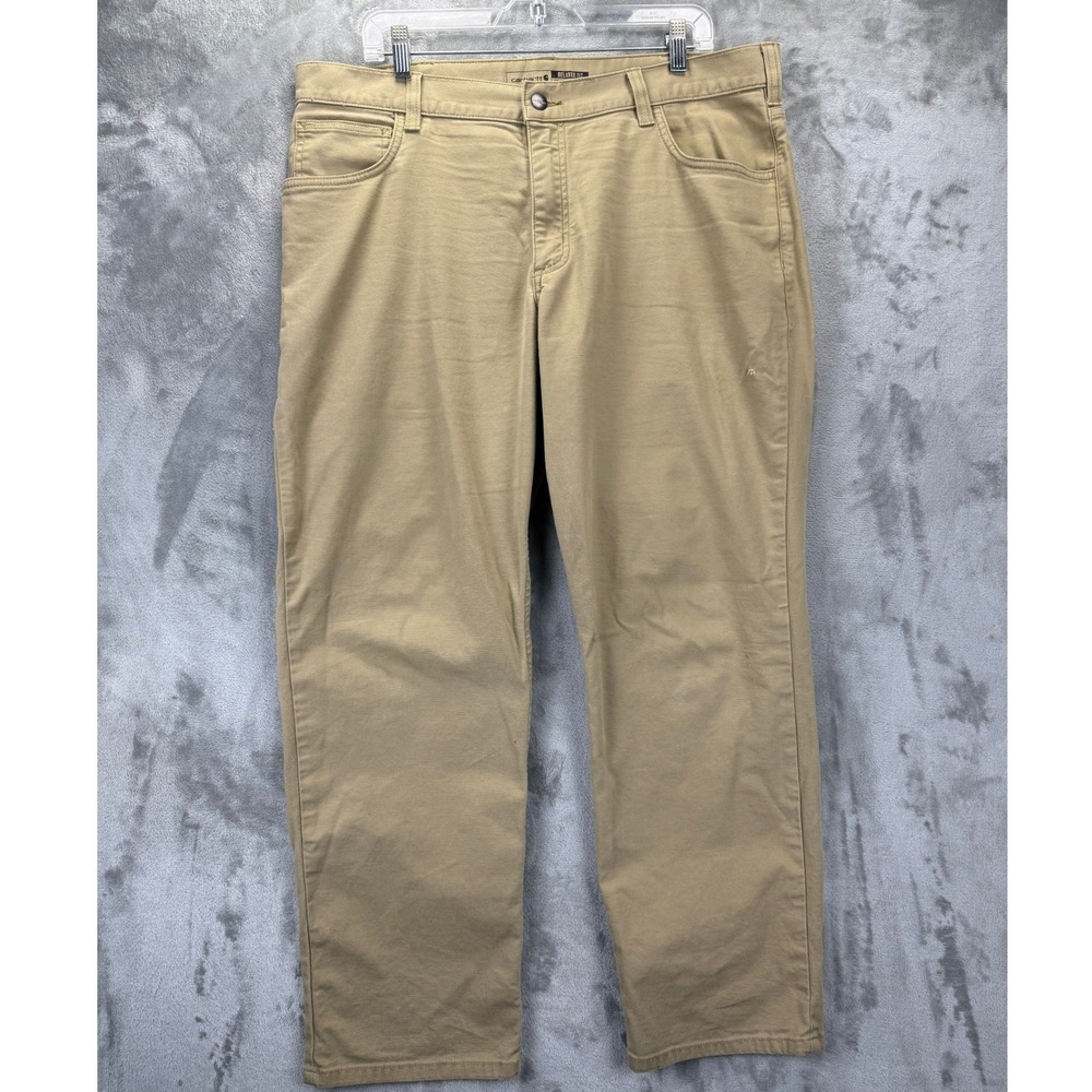 Carhartt Relaxed Fit Canvas Work Pants Mens 38x30 Tan Khaki‎ Utility 6-Pocket